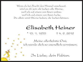 Traueranzeige von Elisabeth Heiner von Hersfeld