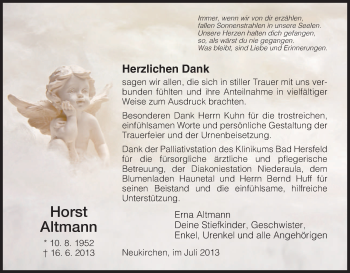 Traueranzeige von Horst Altmann von Hersfeld