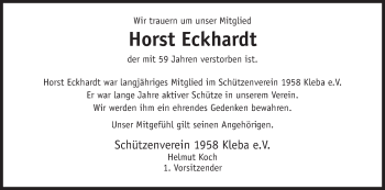 Traueranzeige von Horst Eckhardt von Hersfeld