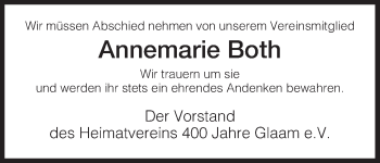 Traueranzeige von Annemarie Both von Hersfeld