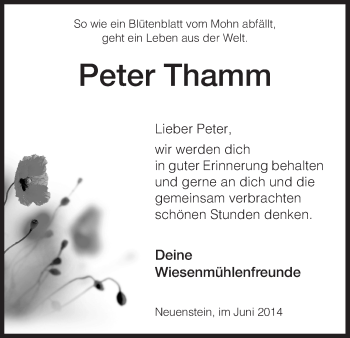 Traueranzeige von Peter Thamm von Hersfeld