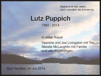Traueranzeige von Lutz Puppich von Hersfeld