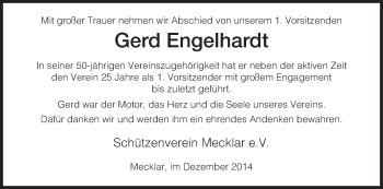 Traueranzeige von Gerd Engelhardt von Hersfeld