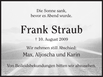 Traueranzeige von Frank Straub von HERSFELDER ZEITUNG