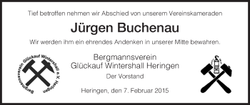 Traueranzeige von Jürgen  Buchenau von Hersfeld