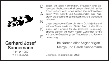 Traueranzeige von Gerhard Josef Sannemann von HERSFELDER ZEITUNG