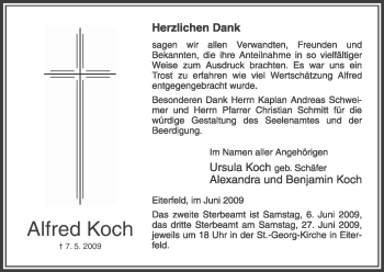 Traueranzeige von Alfred Koch von HERSFELDER ZEITUNG