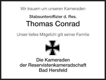 Traueranzeige von Thomas Conrad von Hersfeld