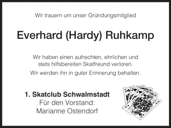 Traueranzeige von Everhard Ruhkamp von HERSFELDER ZEITUNG