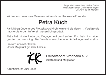 Traueranzeige von Petra Küch von HERSFELDER ZEITUNG