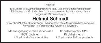 Traueranzeige von Helmut Schmidt von HERSFELDER ZEITUNG