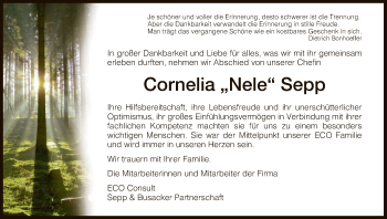 Traueranzeige von Cornelia Sepp von Hersfeld