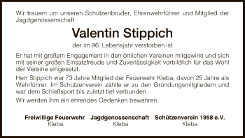 Traueranzeige von Valentin Stippich von Hersfeld