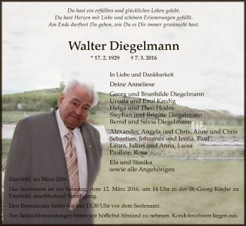 Traueranzeige von Walter Diegelmann von Hersfeld