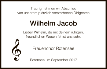 Traueranzeige von Wilhelm Jacob von Hersfeld