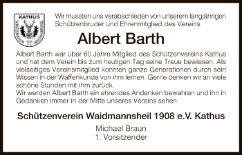 Traueranzeige von Albert Barth von Hersfeld