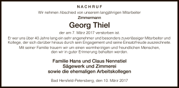 Traueranzeige von Georg Thiel von Hersfeld