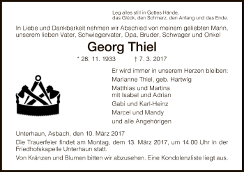 Traueranzeige von Georg Thiel von Hersfeld