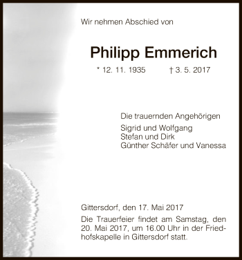 Traueranzeige von Philipp Emmerich von Hersfeld
