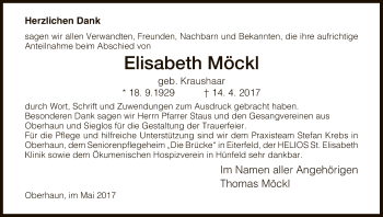 Traueranzeige von Elisabeth Möckl von Hersfeld