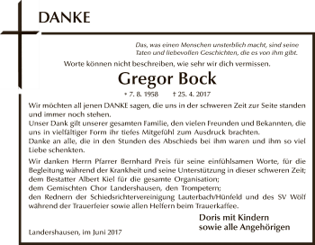 Traueranzeige von Gregor Bock von Hersfeld