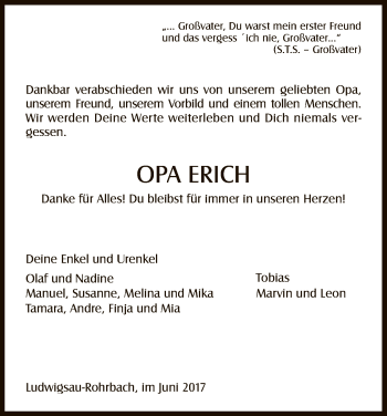 Traueranzeige von Erich Schott von Hersfeld