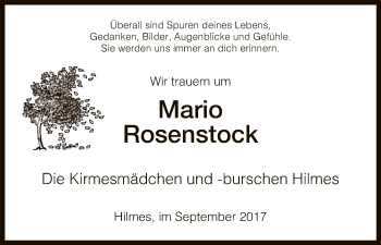 Traueranzeige von Mario Rosenstock von Hersfeld