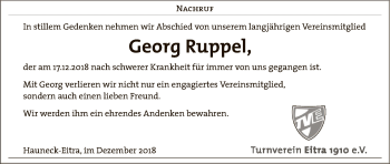 Traueranzeige von Georg Ruppel von Hersfeld