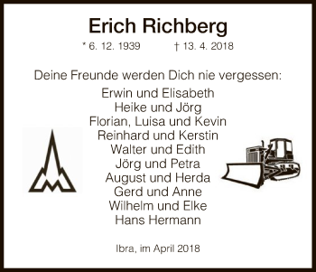 Traueranzeige von Erich Richberg von Hersfeld