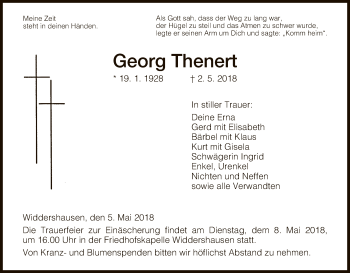 Traueranzeige von Georg Thenert von Hersfeld