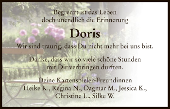 Traueranzeige von Doris  von Hersfeld