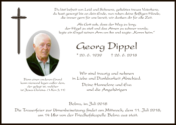 Traueranzeige von Georg Dippel von Hersfeld