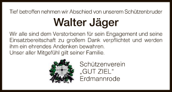 Traueranzeige von Walter Jäger von Hersfeld