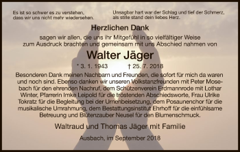 Traueranzeige von Walter Jäger von Hersfeld