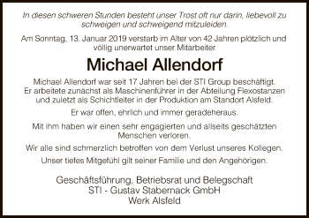 Traueranzeige von Michael Allendorf von Hersfeld