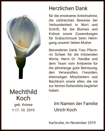 Traueranzeige von Mechthild Koch von Hersfeld