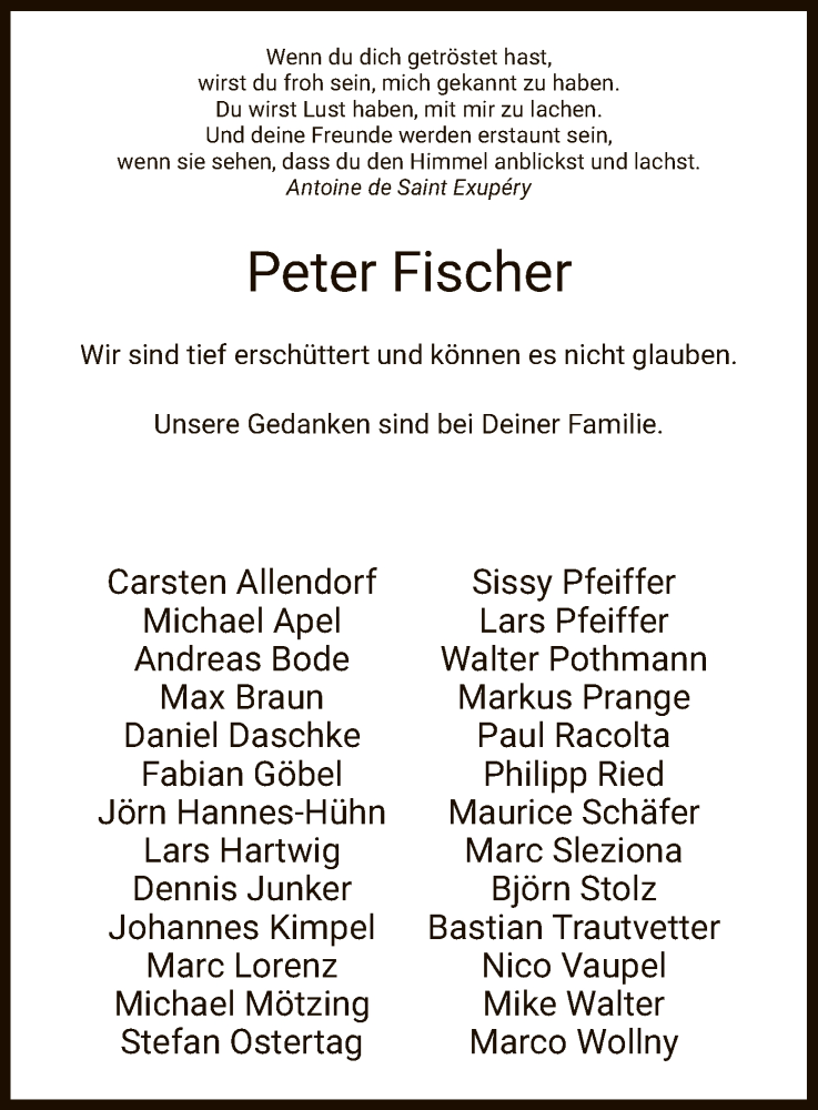  Traueranzeige für Peter Fischer vom 07.08.2019 aus Hersfeld