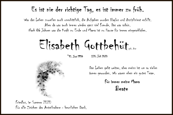 Traueranzeige von Elisabeth Gottbehüt von HZ