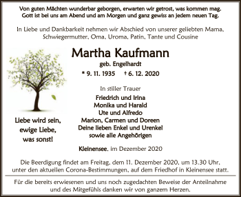 Traueranzeige von Martha Kaufmann von HZ