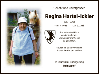 Traueranzeige von Regina Hartel-Ickler von Hersfeld