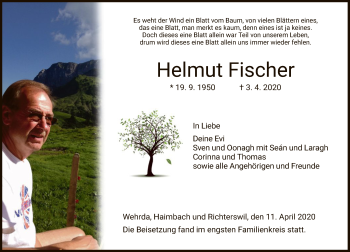 Traueranzeige von Helmut Fischer von HZ