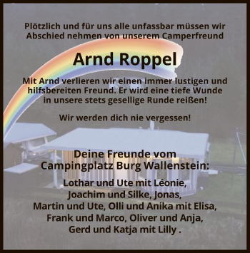 Traueranzeige von Arnd Roppel von HZ