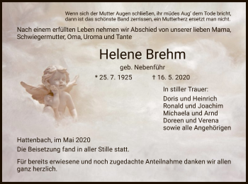 Traueranzeige von Helene Brehm von HZ