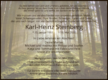 Traueranzeige von Karl-Heinz Stiebing von HZ