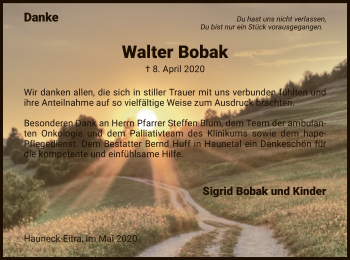 Traueranzeige von Walter Bobak von HZ