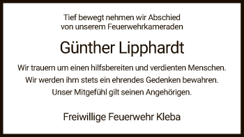Traueranzeige von Günther Lipphardt von HZ