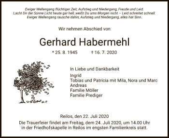 Traueranzeige von Gerhard Habermehl von HZ