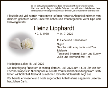 Traueranzeige von Heinz Lipphardt von HZ