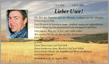 Traueranzeige von Uwe Orth von HZ