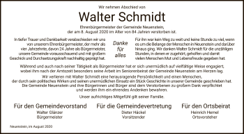 Traueranzeige von Walter Schmidt von HZ